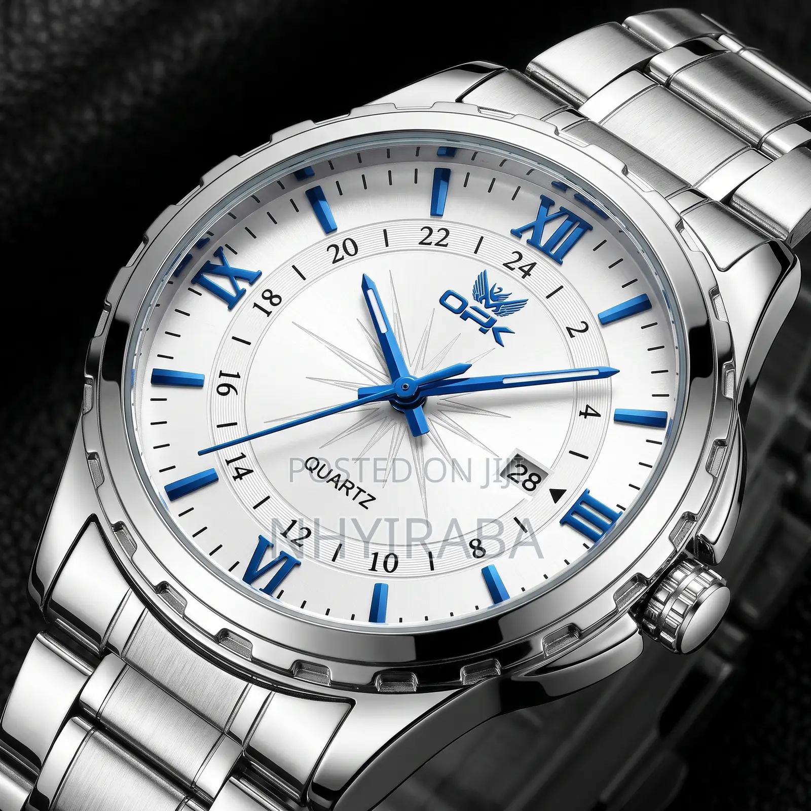 OPK Men's Wristwatch – Silver Luminous Quartz Watch