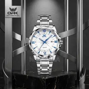 OPK Men's Wristwatch – Silver Luminous Quartz Watch