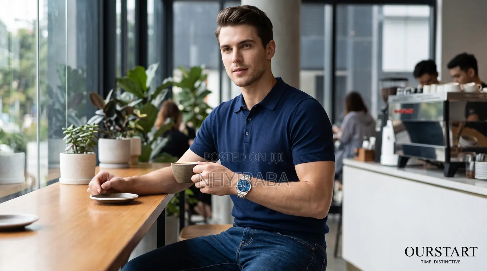 Men’s Quartz Stainless Steel Luminous Watch– Silver/Blue Dual Calendar