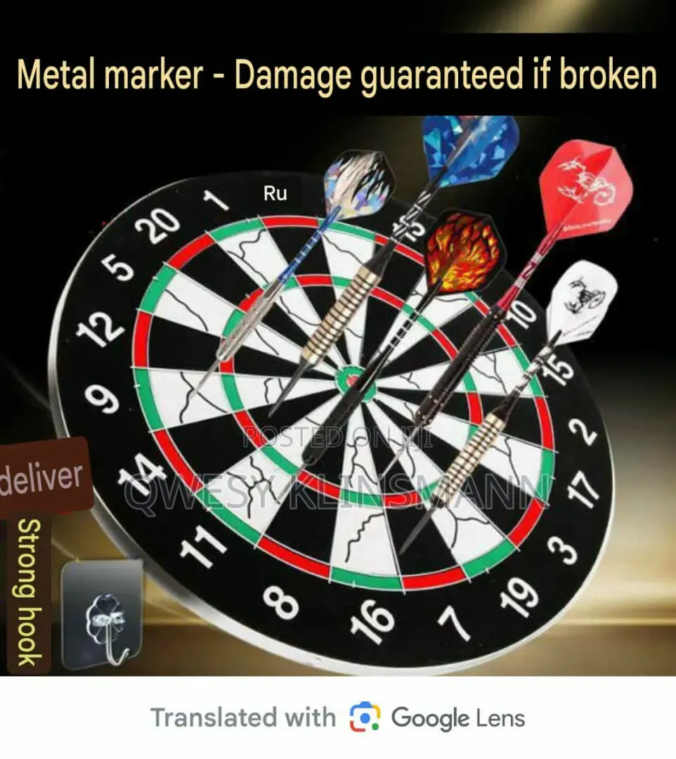 Double-Sided Dartboard, 17-Inch Large Dartboard