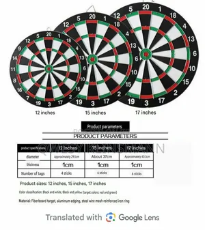 Double-Sided Dartboard, 17-Inch Large Dartboard