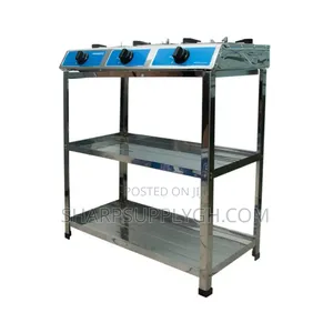 Nasco 3 Burner Gas Stove With Shelves
