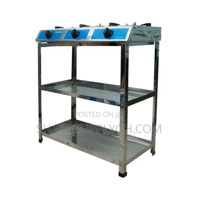 Nasco 3 Burner Gas Stove With Shelves