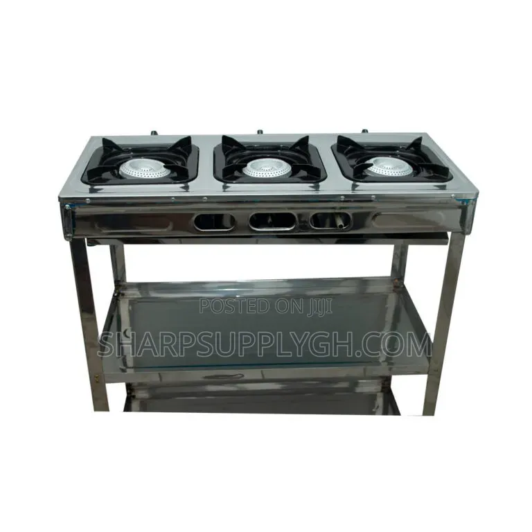 Nasco 3 Burner Gas Stove With Shelves