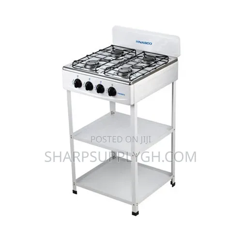 Nasco 4 Burner Gas Stove With Shelves