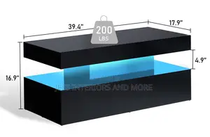 High Gloss LED Coffee Table With Storage