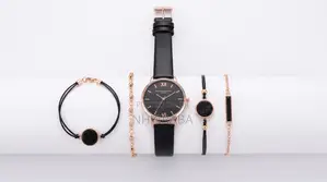 Trendy Minimalist Women’s Watch Set– 5-Piece Watch and Bracelet