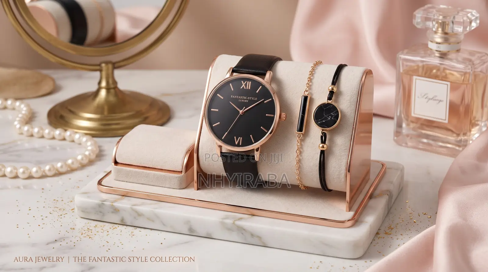 Trendy Minimalist Women’s Watch Set– 5-Piece Watch and Bracelet