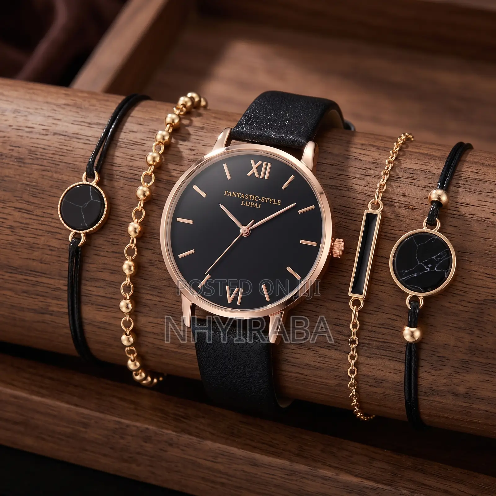 Trendy Minimalist Women’s Watch Set– 5-Piece Watch and Bracelet