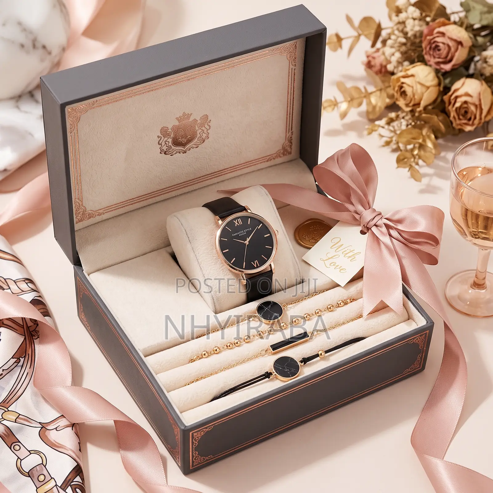 Trendy Minimalist Women’s Watch Set– 5-Piece Watch and Bracelet