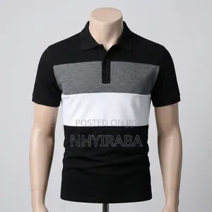 Men’s Three-Tone Business Polo T-Shirt – Cotton Smart Casual Wear