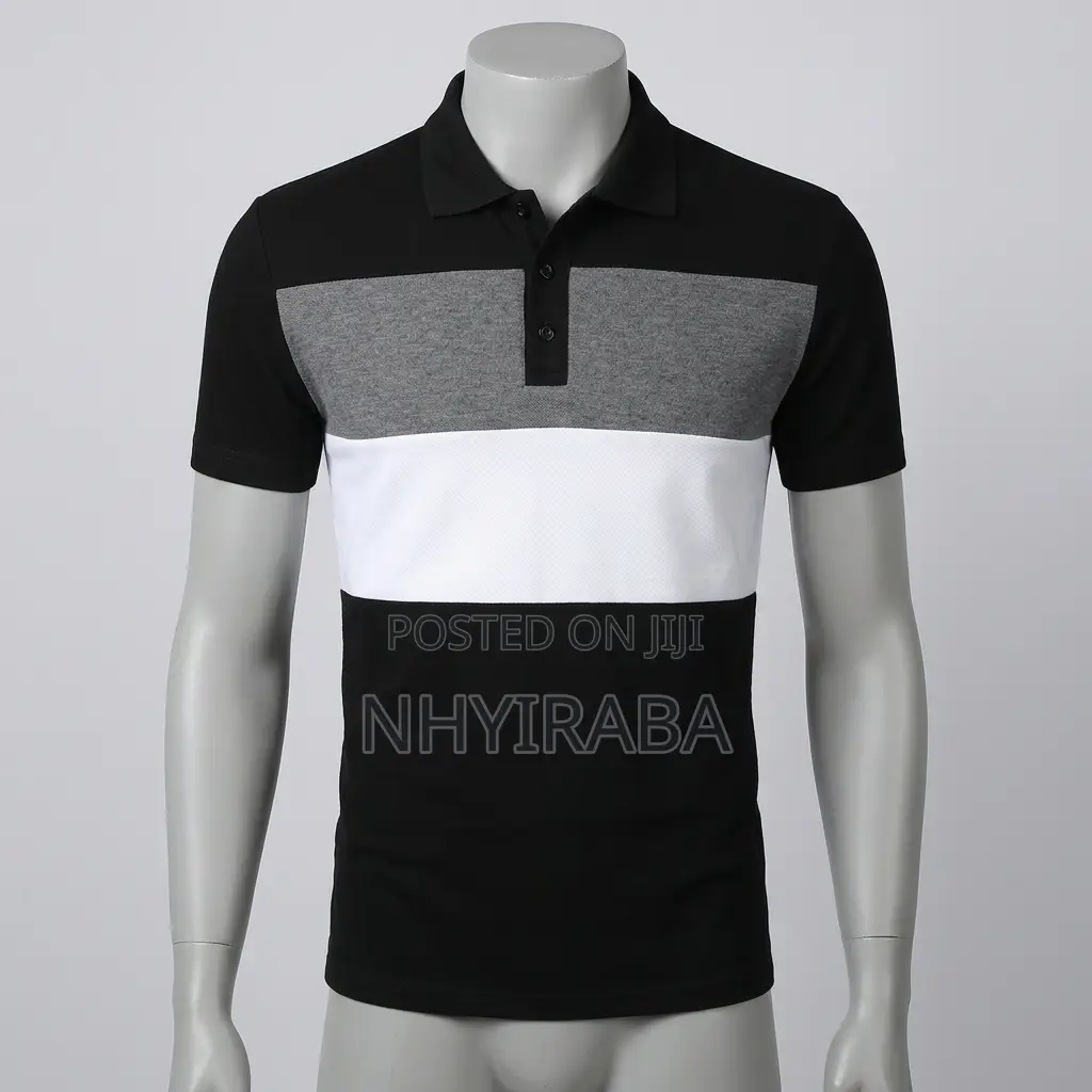 Men’s Three-Tone Business Polo T-Shirt – Cotton Smart Casual Wear