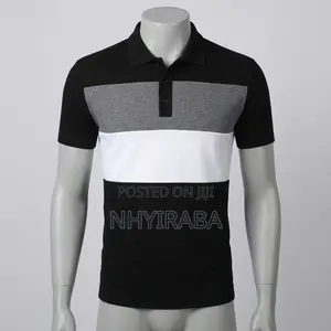 Men’s Three-Tone Business Polo T-Shirt – Cotton Smart Casual Wear