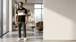Men’s Three-Tone Business Polo T-Shirt – Cotton Smart Casual Wear