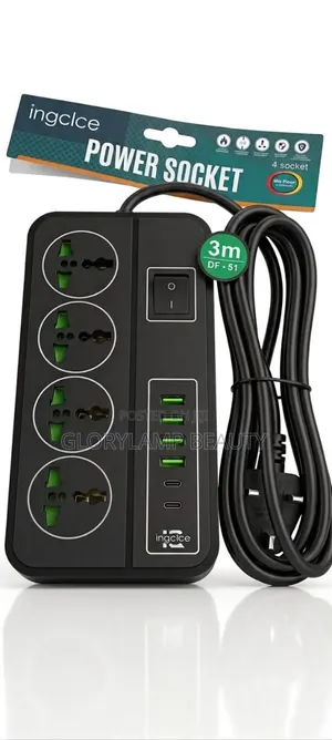 4-Socket Power Extension Board With USB Type-C Ports (3M Cable)