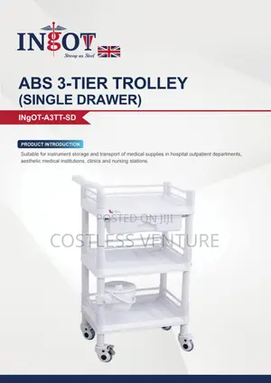 Ingot 3-Step Plastic Trolley (Single Drawer )