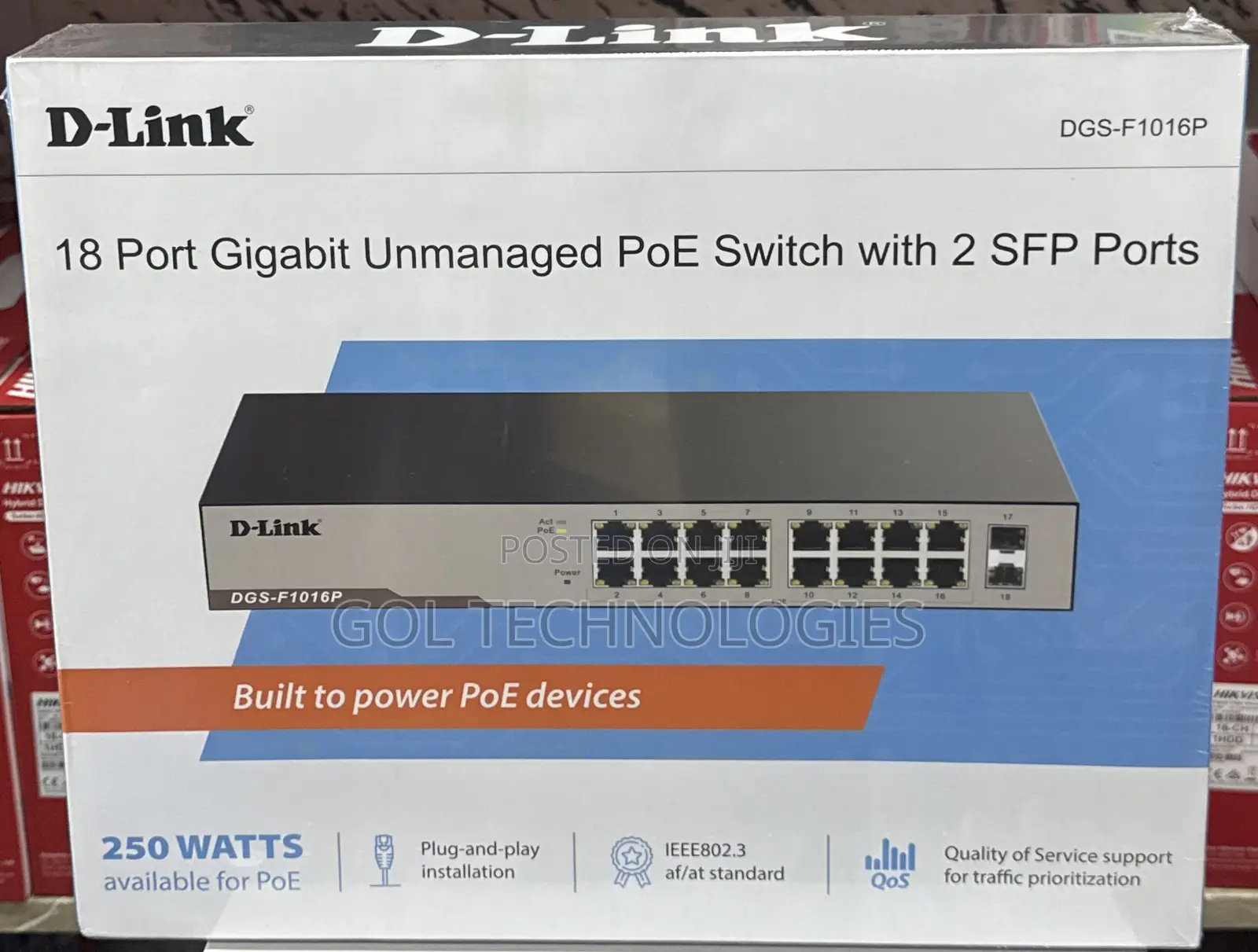 D-Link 18 Port Gigabit Unmanaged Poe Switch DGS-F1016p