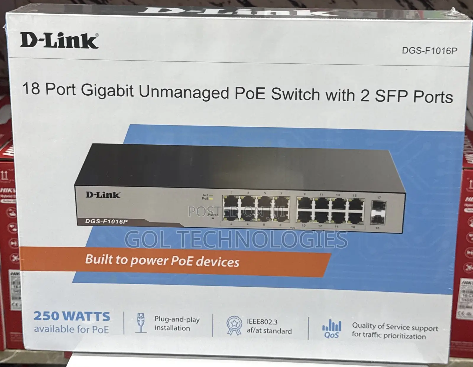 D-Link 18 Port Gigabit Unmanaged Poe Switch DGS-F1016p