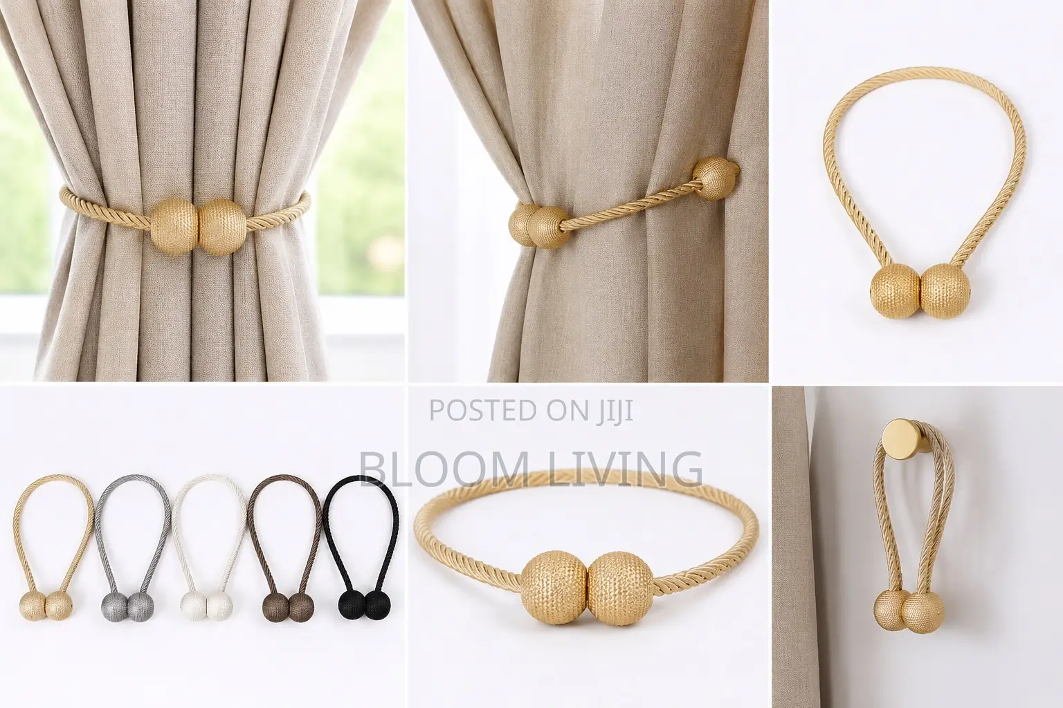 Magnetic Braided Curtain Tiebacks (Set of 2)