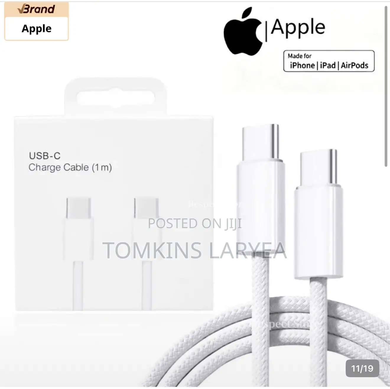 Original Apple Macbook 240w USB-C Braided Cable (2m) GENUINE PART
