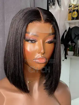 100% Black Human Hair Bob Wig With a 4by4 Closure