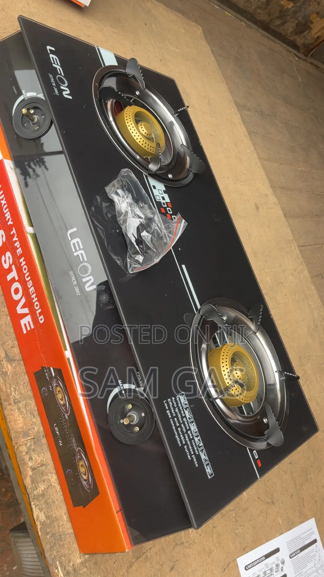 Glass 2 Burner Automatic Stove