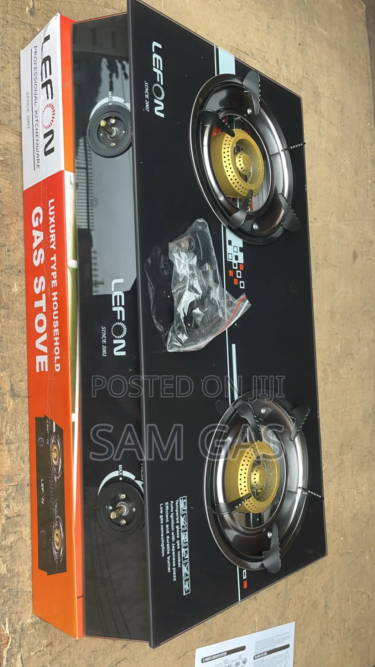 Glass 2 Burner Automatic Stove
