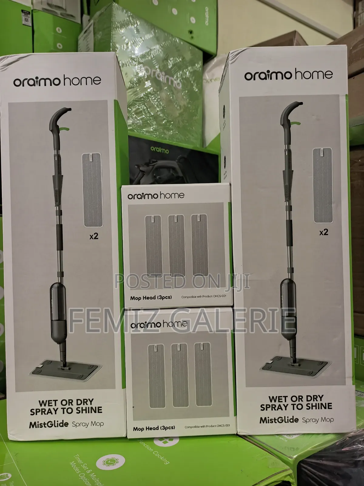 Oraimo Mistglide Spray Mop Plus 4pcs Replacement Mop Pads
