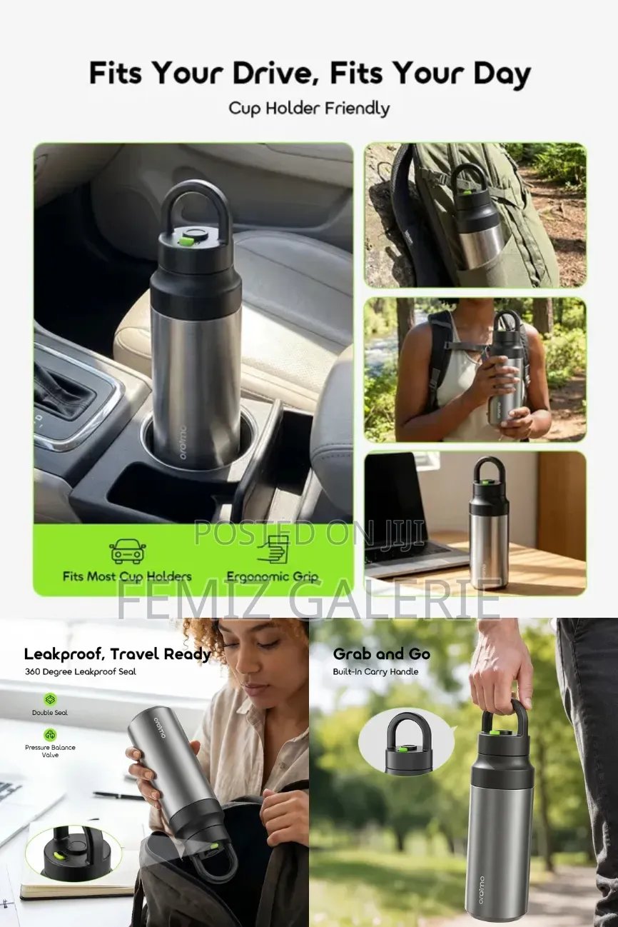 Oraimo QuickSnap 550 Portable Leakproof 550ml Insulated Water Bottle