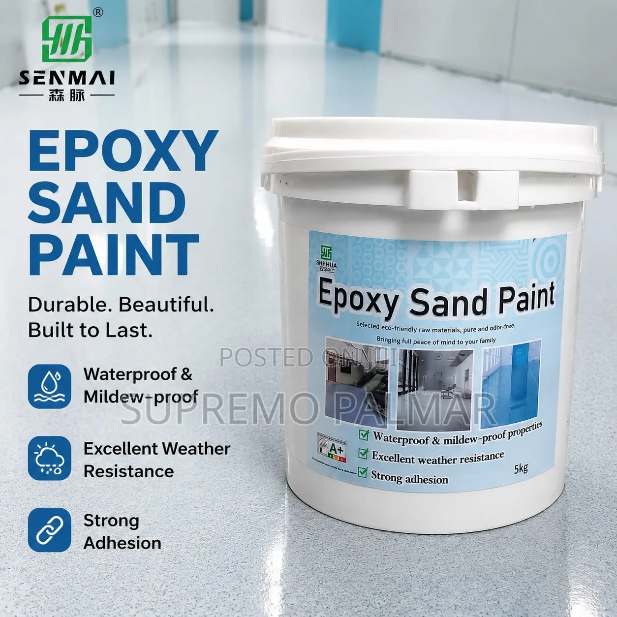 Epoxy Sand Paint 5kg – Waterproof Decorative Stone Texture Coating