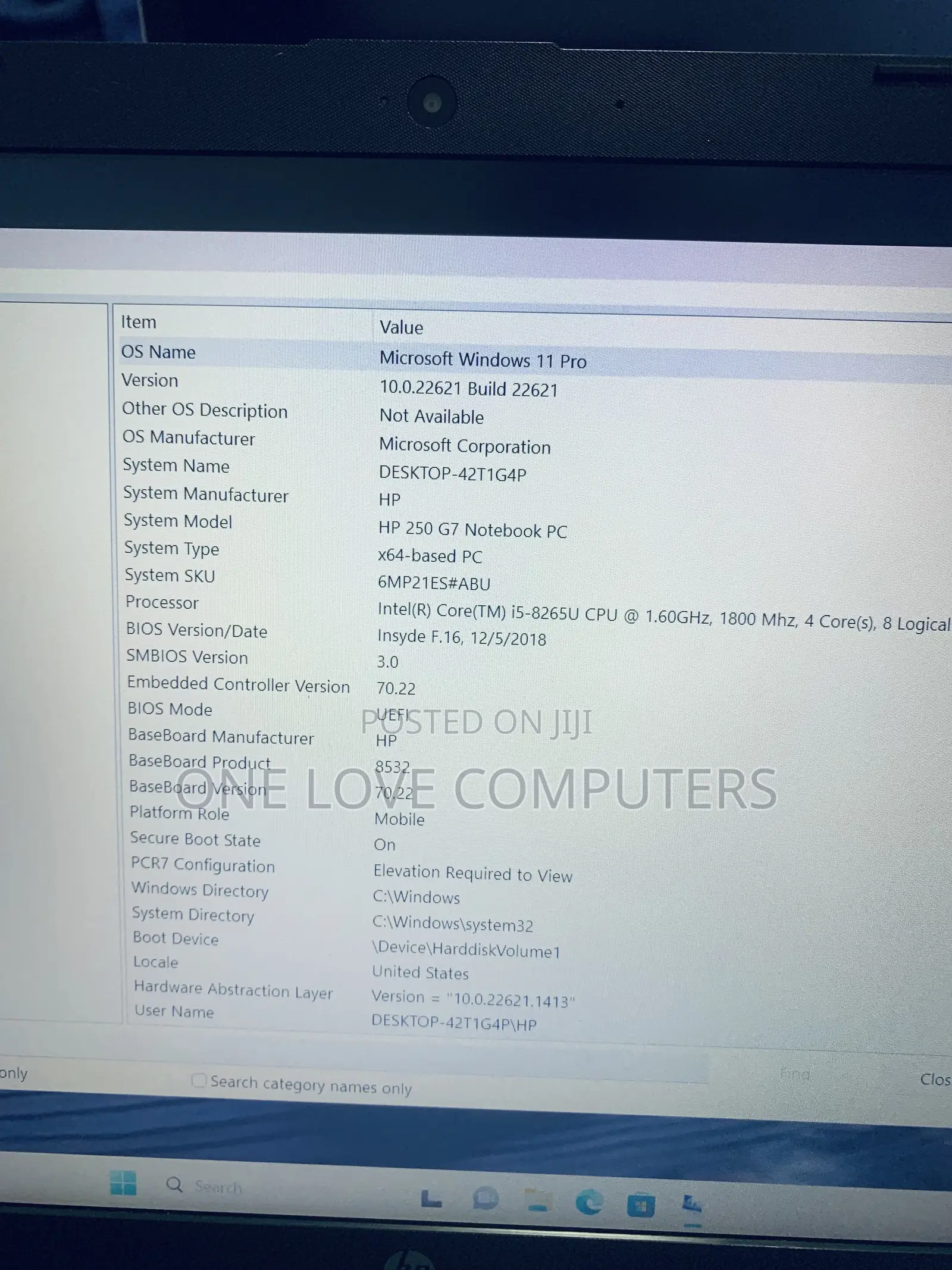Laptop HP 250 G7 8GB Intel Core i5 SSD 256GB