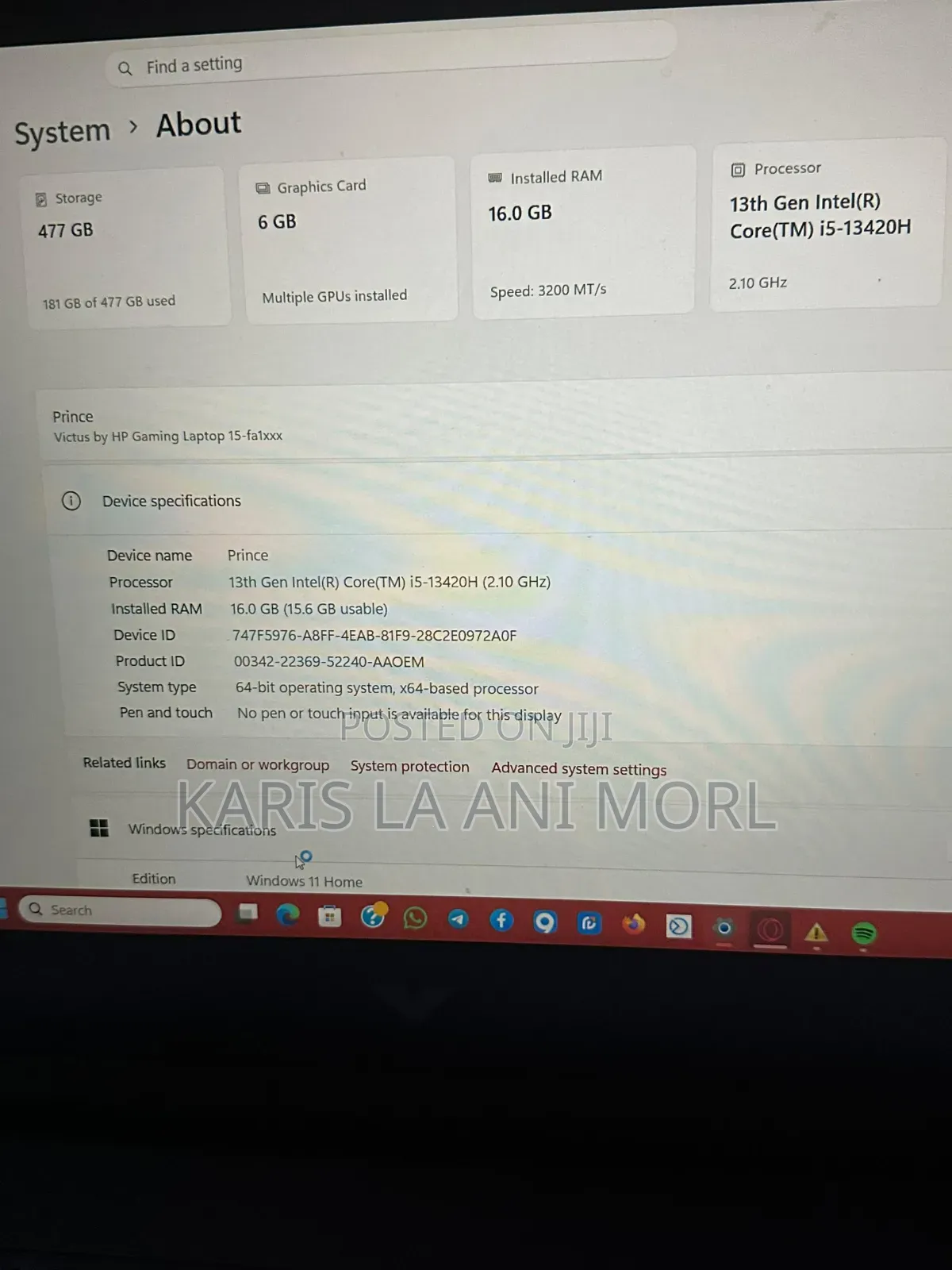 Laptop HP Victus 15 16GB Intel Core i5 SSD 512GB
