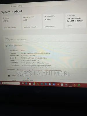 Laptop HP Victus 15 16GB Intel Core i5 SSD 512GB