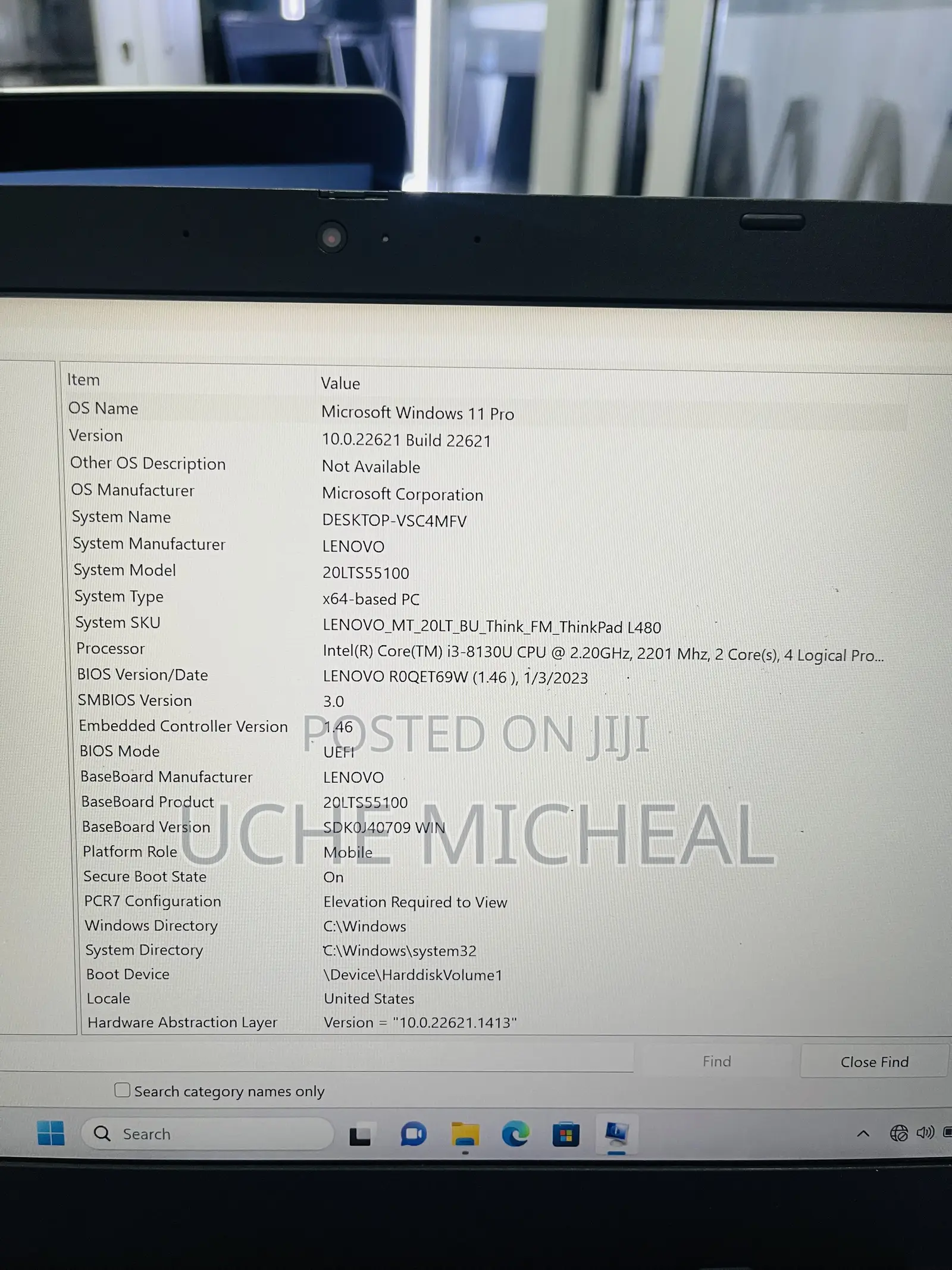 Laptop Lenovo ThinkPad L490 8GB Intel Core i3 SSD 256GB