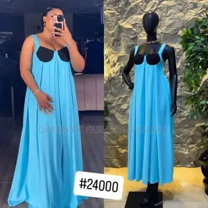 Elegant Sky Blue Maxi Dress