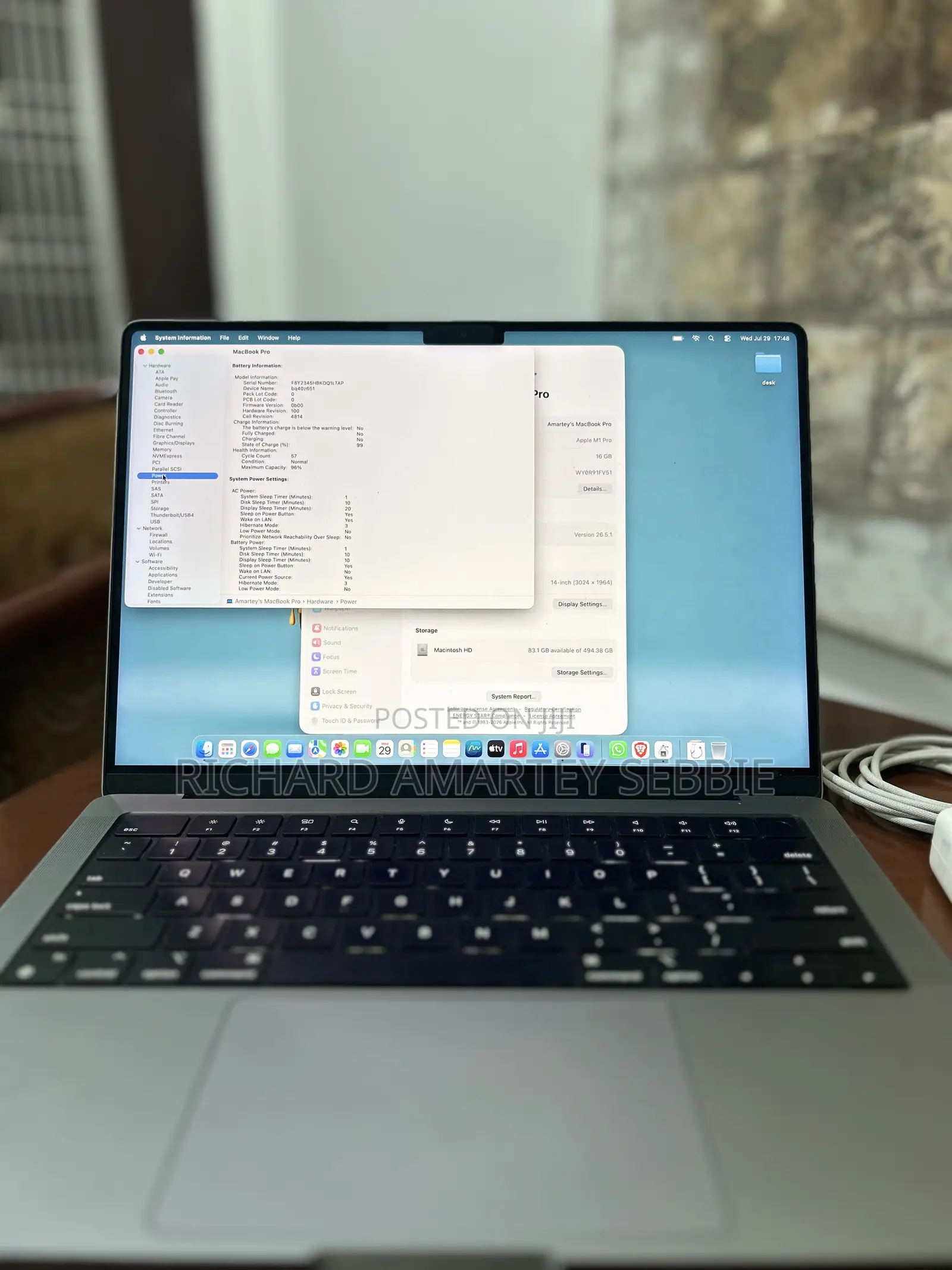 Laptop Apple MacBook Pro 2021 M1 16GB Apple M1 Pro SSD 512GB