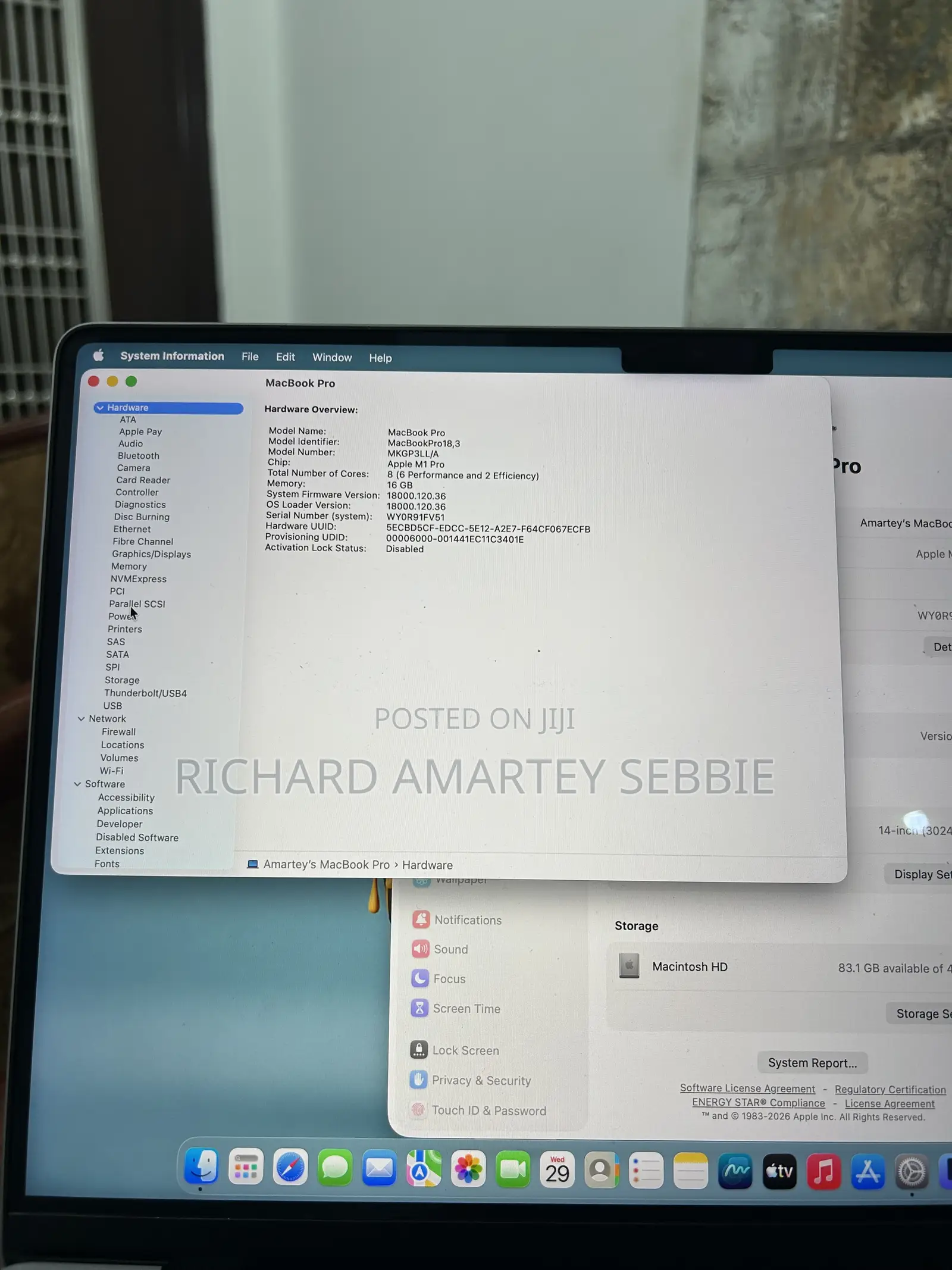 Laptop Apple MacBook Pro 2021 M1 16GB Apple M1 Pro SSD 512GB