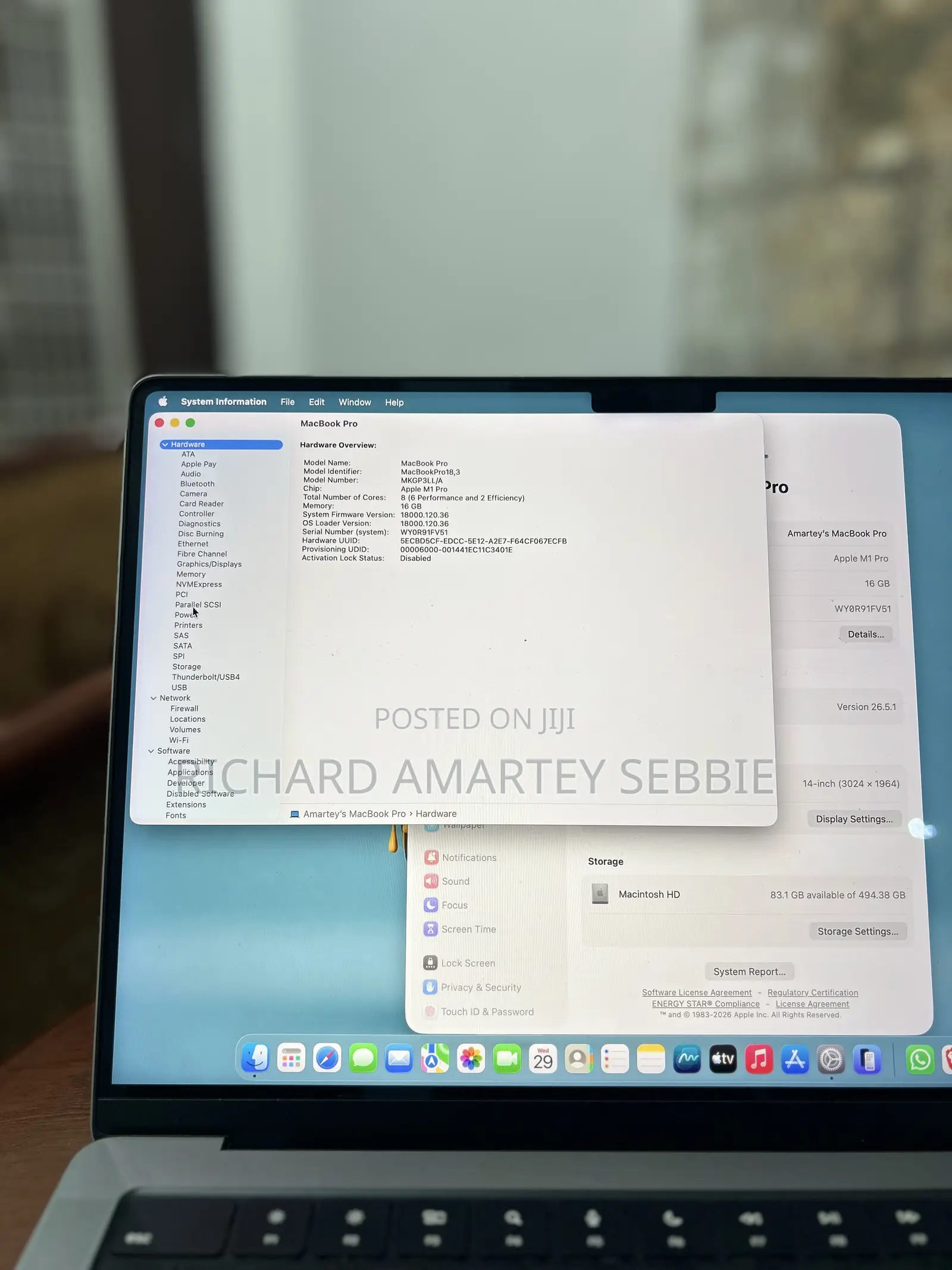 Laptop Apple MacBook Pro 2021 M1 16GB Apple M1 Pro SSD 512GB