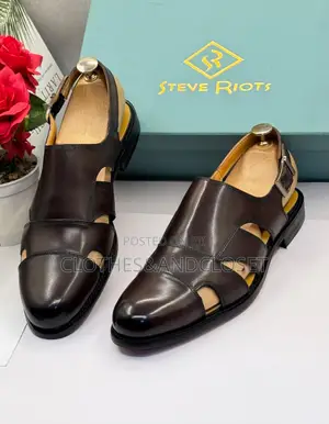 Steve Riots Dark Brown Leather Sandals