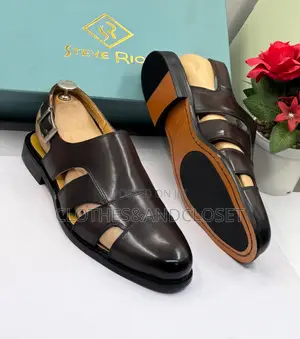 Steve Riots Dark Brown Leather Sandals