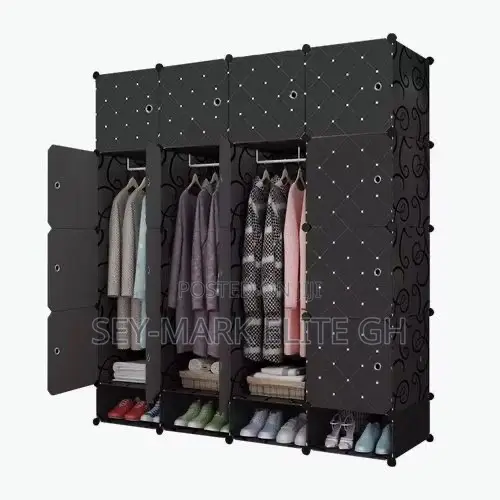 16 Cubes Plastic Wardrobe With Shoe Rack