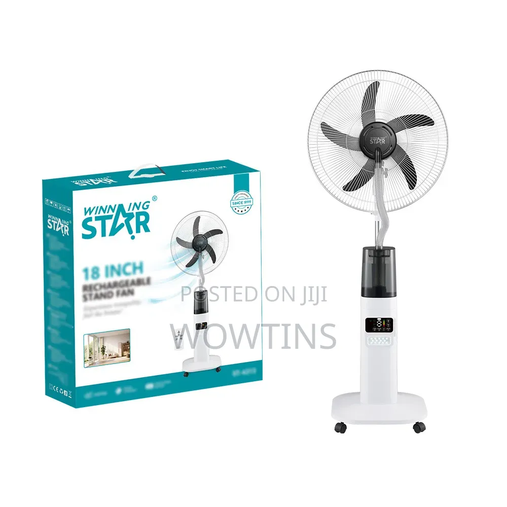 18-Inch Misting Solar-Rechargeable Fan