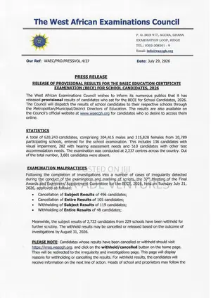 Bece/Wassce Results Checker