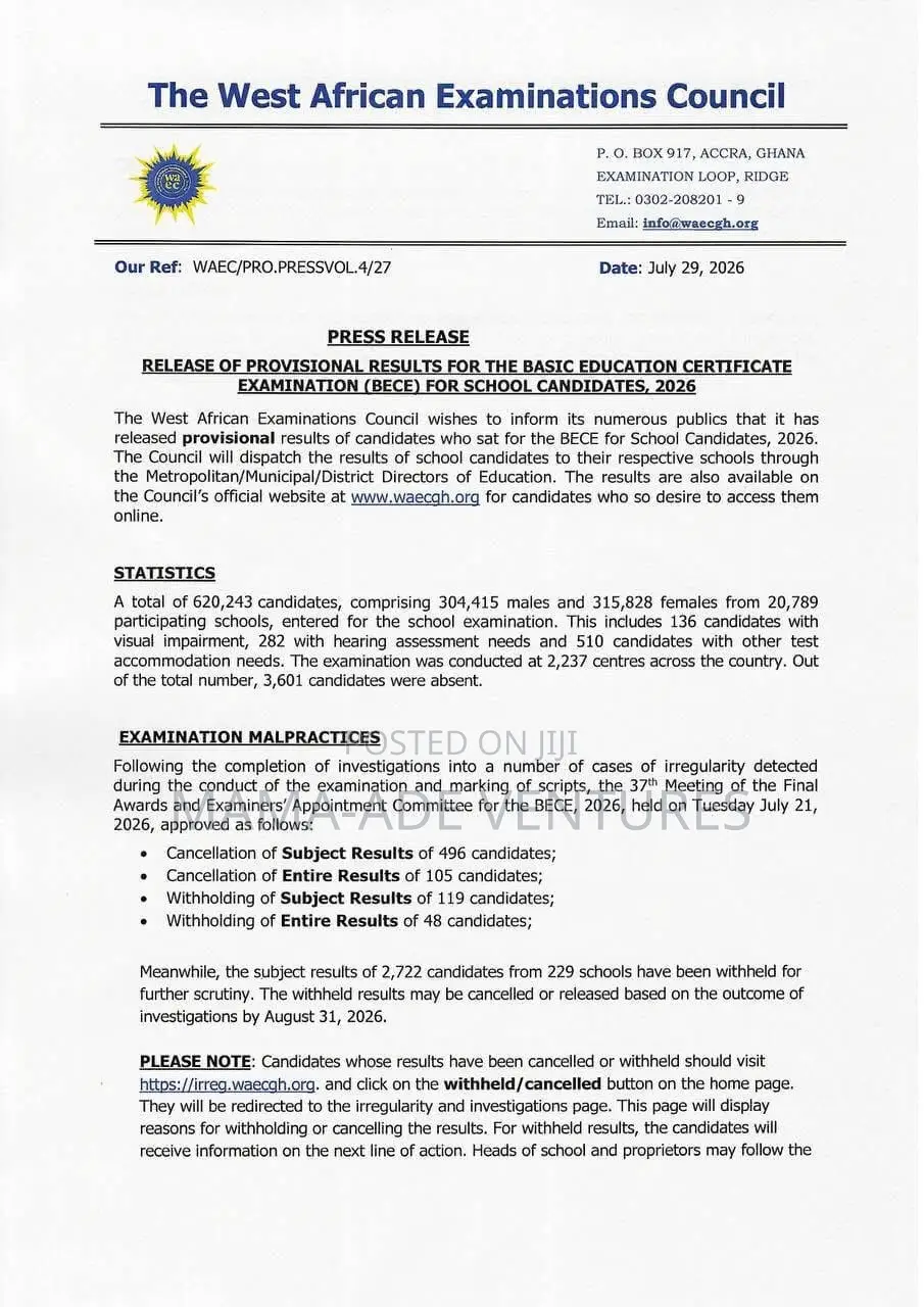 Bece/Wassce Results Checker