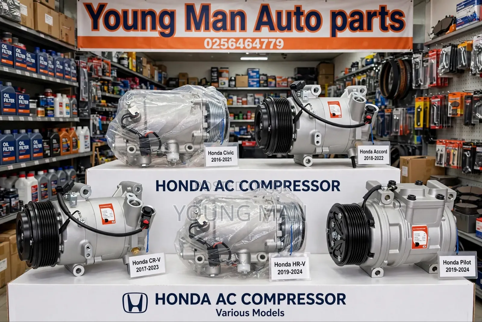 Honda Civic, Accord, Crv, Hrv, Air Conditioner AC Compressor Motor