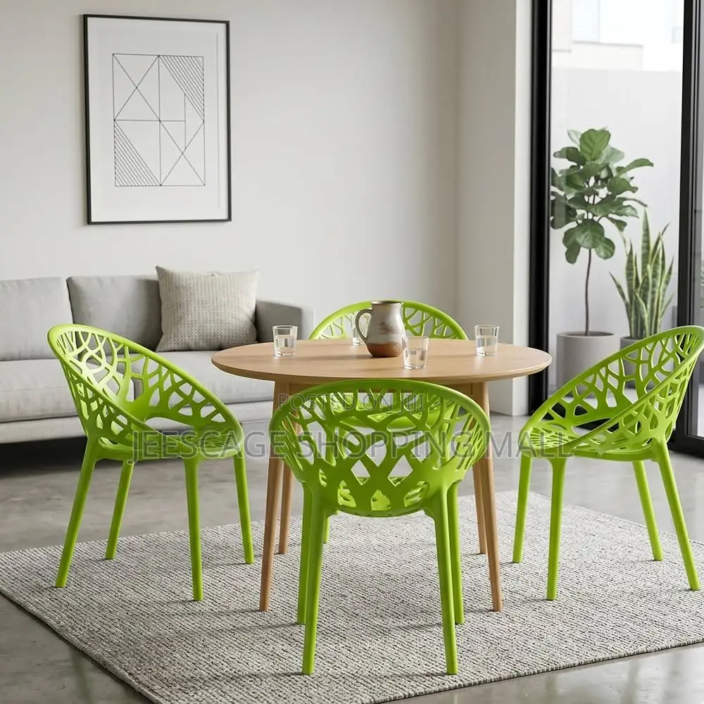 Modern Different Colors Geometric Bistro Dining Set With Glass Table