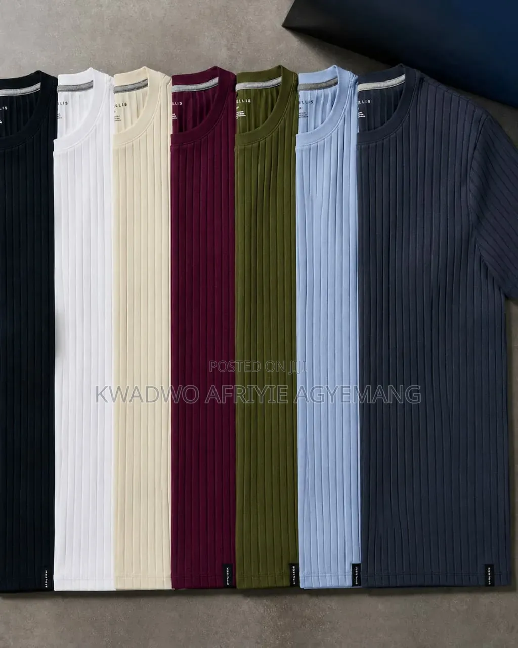 Plain Rib-Knit T-Shirt