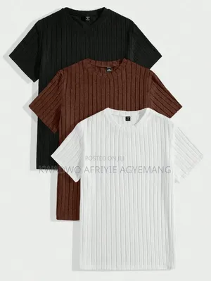 Plain Rib-Knit T-Shirt