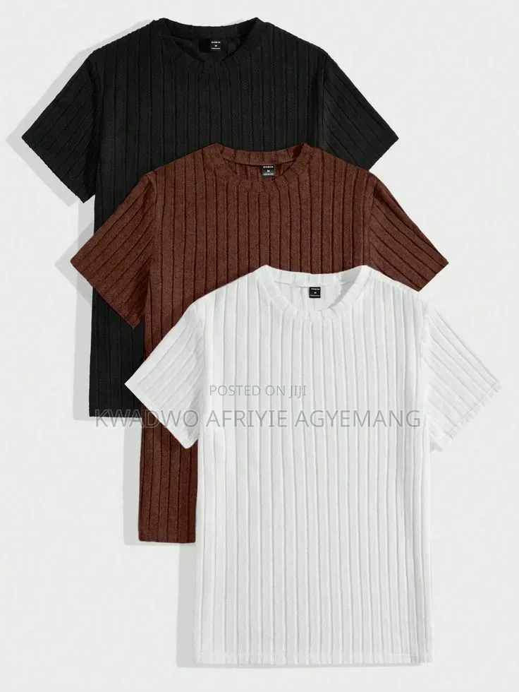 Plain Rib-Knit T-Shirt