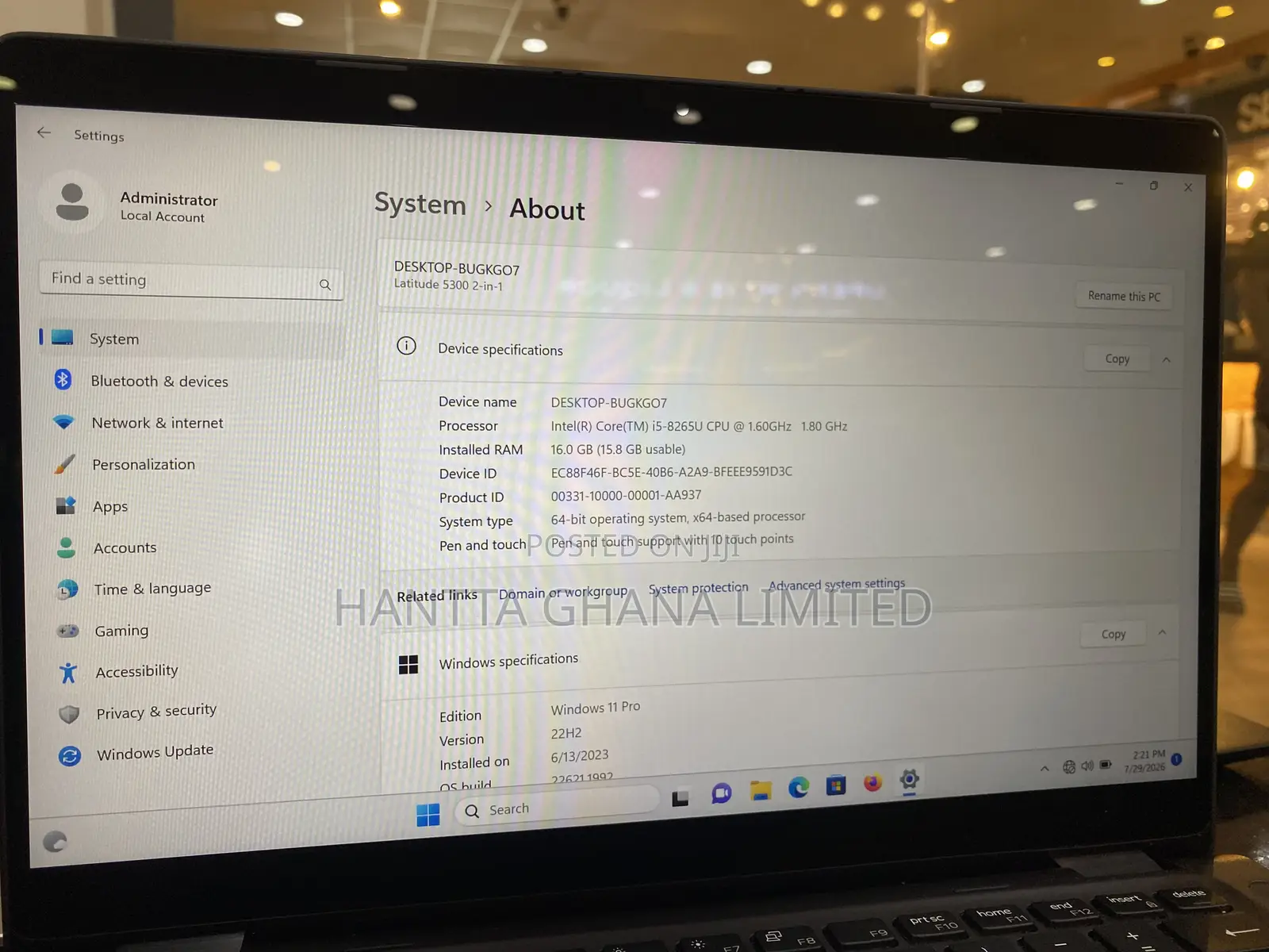 Laptop Dell Latitude 5300 2-in-1 16GB Intel Core i5 SSD 256GB